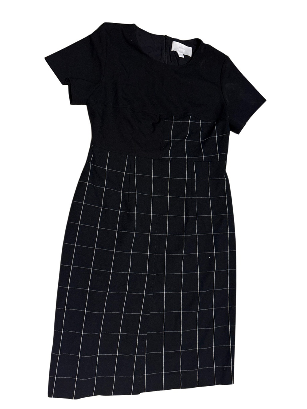 Boss Black Midi Sheath Dress with White Windowpane